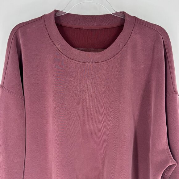 lululemon Perfectly Oversized Cropped Softstreme Sweatshirt Mulled Wine Size 14 - Picture 4 of 8